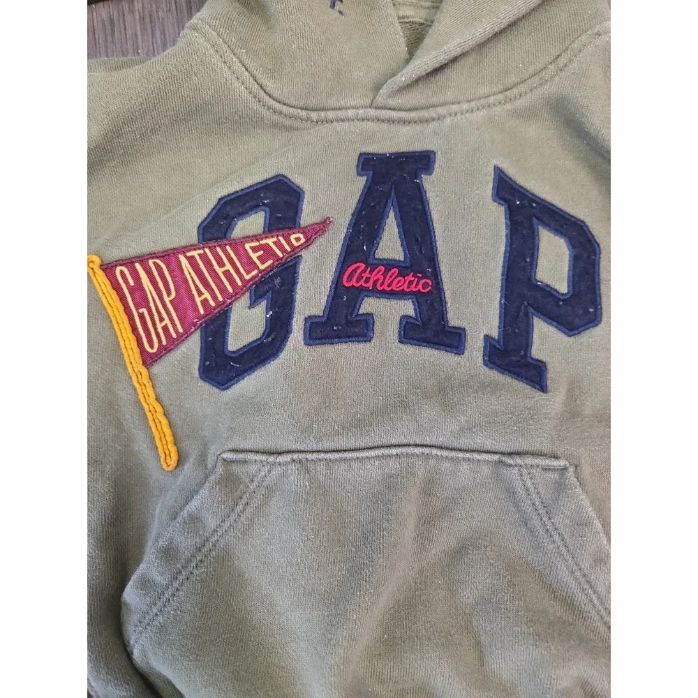 Baby Gap Athletic Hoodie Toddler 2T‎ Logo NYC Graphic Sweatshirt Army Green RARE